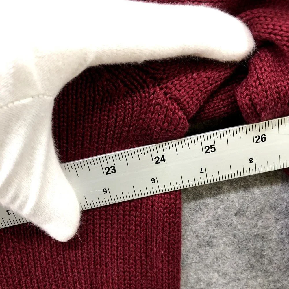 L.L. Bean 1/4 Zip Sweater Mens XL Wine‎ Red Cotton Thick Winter Pullover Knit